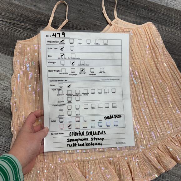 Anthropologie Amelie Pink Womens 6 M Spaghetti Strap Sequin Ruffled Hem Cami Top - Picture 8 of 8